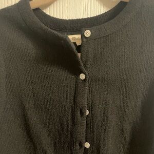 Black Madewell split cardigan crewneck tank
